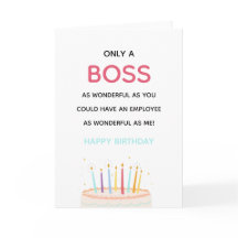 maravilloso jefe/gerente divertido pastel de cumpl