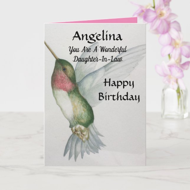 Tarjeta Maravilloso pájaro dulce de cumpleaños de yerno (Orquídea)