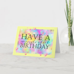 Tarjeta Maravillosos Deseos de Cumpleaños de la Acuarela (