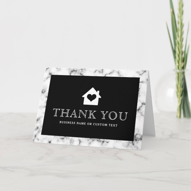 Tarjeta Marble border realtor inmobiliario gracias (Anverso)