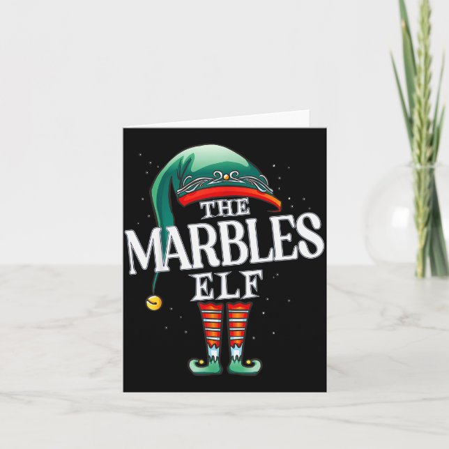 Tarjeta Marbles Elf Christmas Group Xmas Pajama Party  (Anverso)