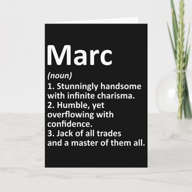 Tarjeta Marc Definition Personalized Name Funny Birthday G (Anverso)