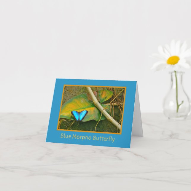 TARJETA MARCA AZUL MORPHO #2 NOTECARD (Planta pequeña)