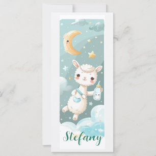 Tarjeta Marcalibros Personalizado de Acuarela de Alpaca Be