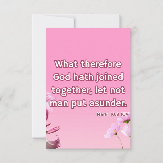 Tarjeta Marcar 10:9 KJV Bible Scripture Fic Greeting (Anverso)