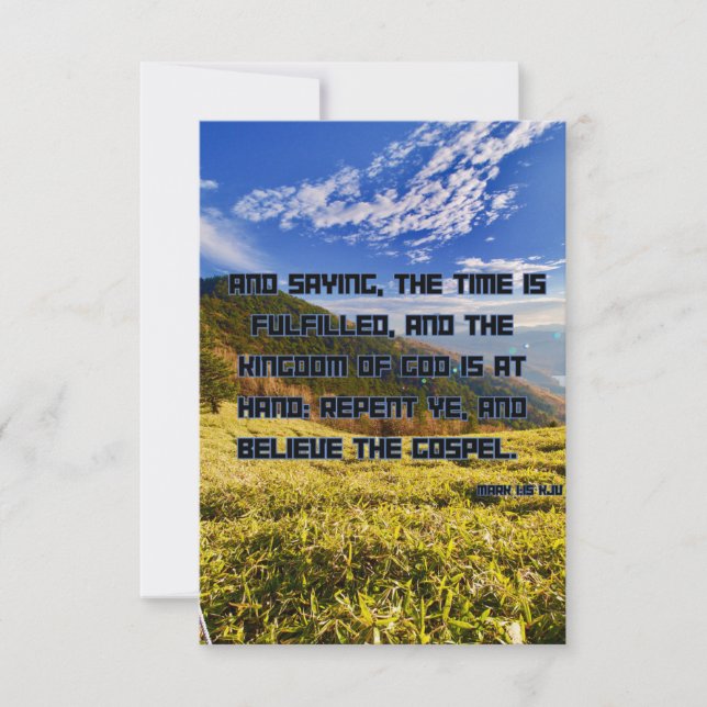 Tarjeta Marcar 1:15 KJV Biblia Scripture Saludo Pic (Anverso)