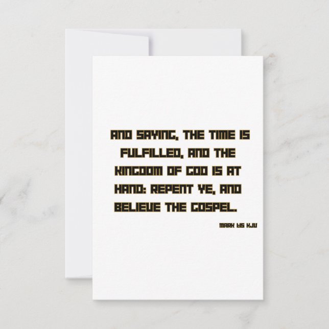 Tarjeta Marcar 1:15 KJV Saludo de las Escrituras de Biblia (Anverso)
