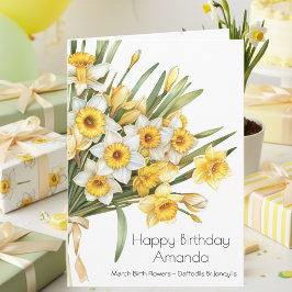 Tarjeta March Birth Flower Birthday Card | Daffodils