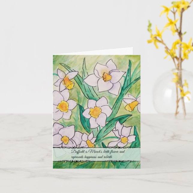 Tarjeta March Birth Flower Card (flor amarilla)