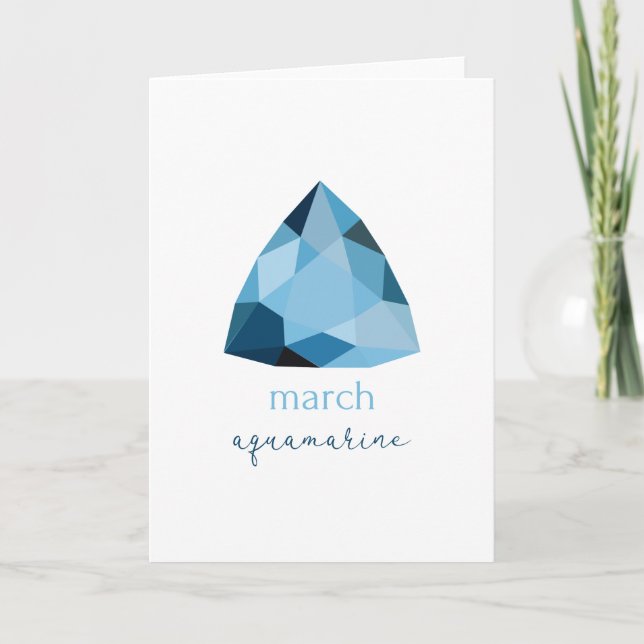 Tarjeta March Birthstone Aquamarine (Anverso)