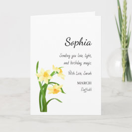 Tarjeta March Daffodil Personalized Birthday