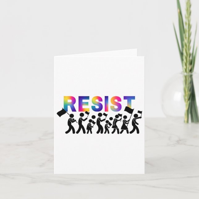 Tarjeta Marcha arco iris de resistencia frente a la protes (Anverso)