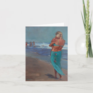 Tarjeta "Marcha del sueño" - Madre que camina por la playa