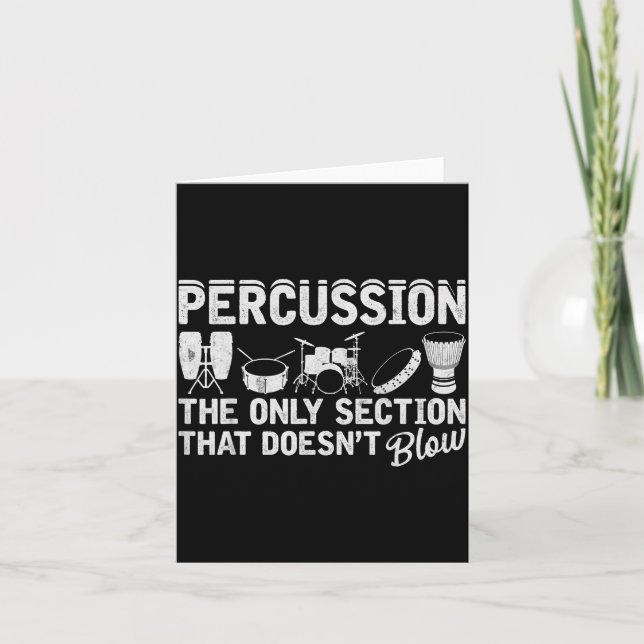 Tarjeta Marching Band Percussion For Percussionist Drummer (Anverso)