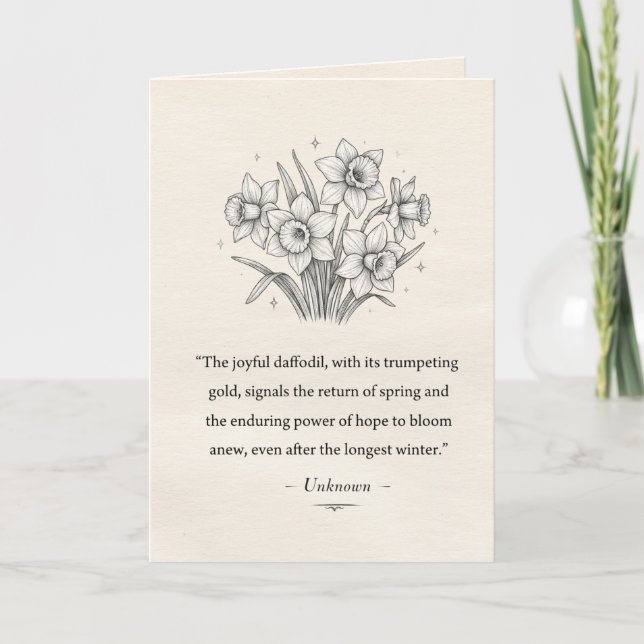 Tarjeta March's Daffodils (Anverso)