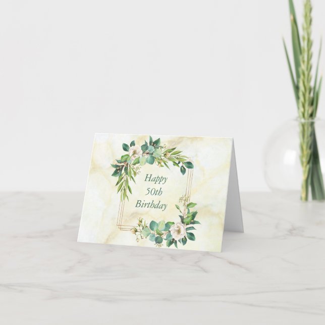 Tarjeta Marco acuarela de las flores acuarelas (Anverso)