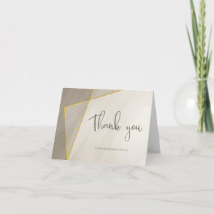 Tarjeta marco antiguo de oro gris boda moderno gracias