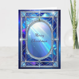 Tarjeta Marco azul ovalado decorativo festivo