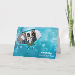 Tarjeta Marco de cinta de Navidad con lazo