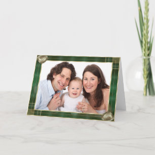 Tarjeta Marco de época verde Añadir la foto aquí