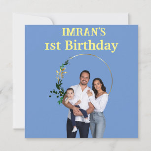 Tarjeta Marco de Foto Personalizado Cumpleaños 1 