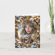 Marco de imagen personalizado de oro invierno