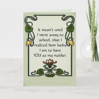 Tarjeta Marco de Nouveau Waterlily del arte en Celadon