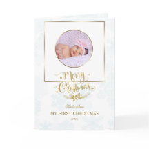 Marco de oro lindo mi primera foto de Navidad para