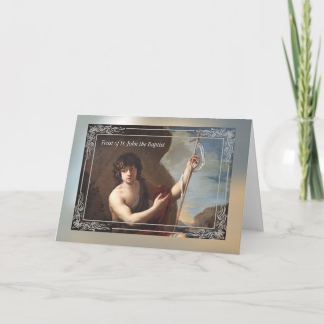 Tarjeta Marco del Viejo Mundo del Día de la Fiesta Bautist (Anverso)