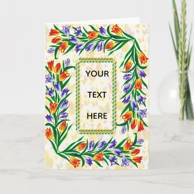 Tarjeta marco floral (Anverso)