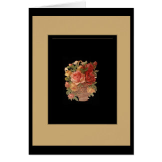 Tarjeta Marco Floral Antiguo Negro Dorado