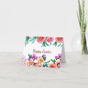 Tarjeta Marco floral de acuarela brillante de primavera pe