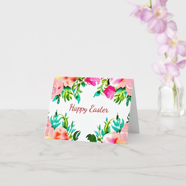 Tarjeta Marco floral de acuarela personalizado (Orquídea)