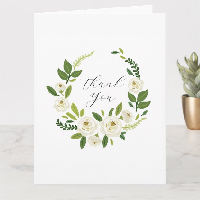 Tarjeta Marco floral de Rosa Blanca de Lujo (Planta pequeña)