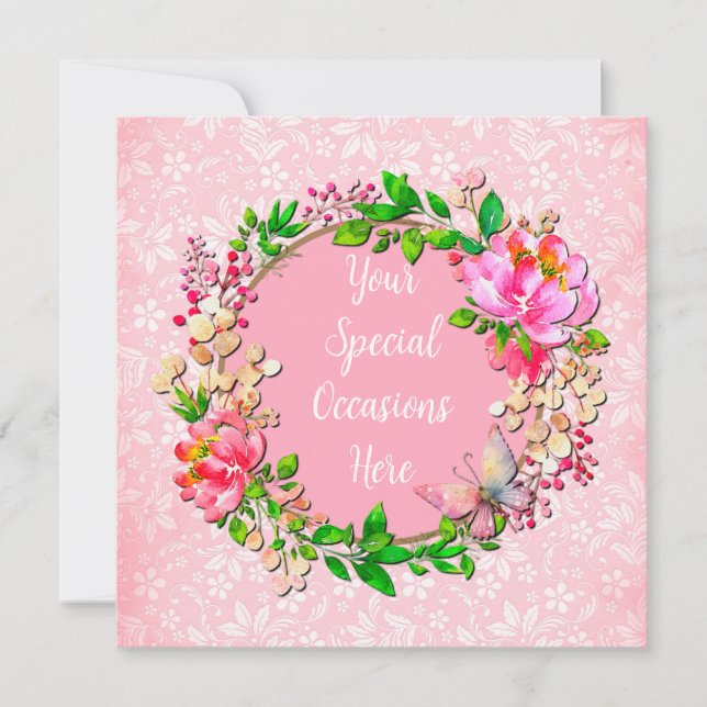 Tarjeta Marco floral elegante: para cada ocasión (Anverso)