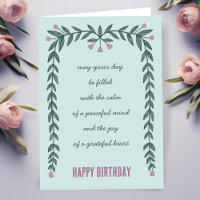 Marco floral Inspirador de mente feliz cumpleaños