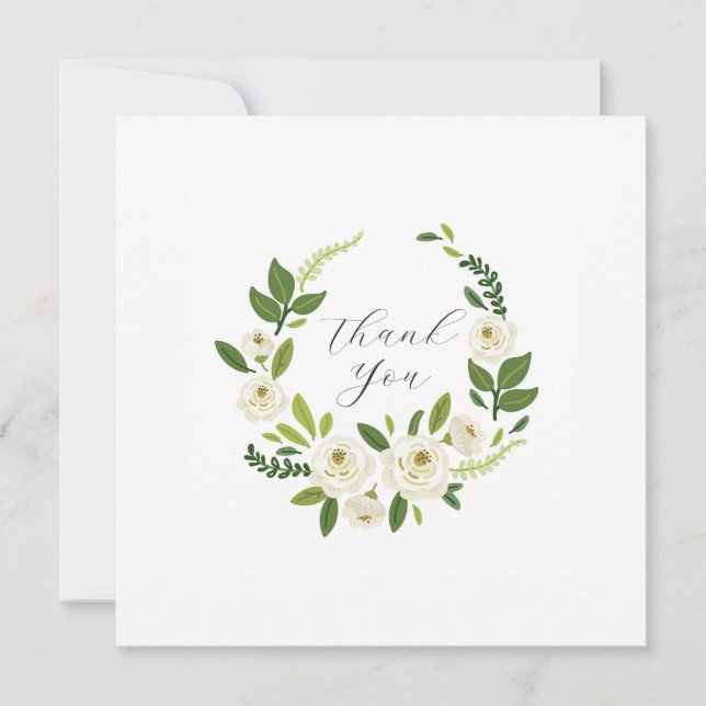 Tarjeta Marco Floral Rosa Blanca de Lujo (Anverso)