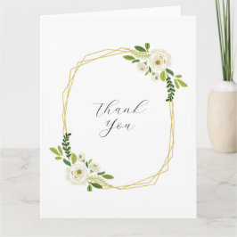 Tarjeta Marco Floral Rosa Blanca de Lujo