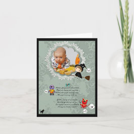 Tarjeta Marco fotográfico con bruja, monstruos, fantasma, 