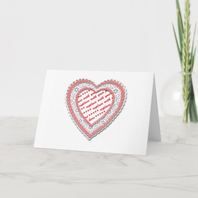 Tarjeta Marco fotográfico con forma de corazón a paso (Anverso)