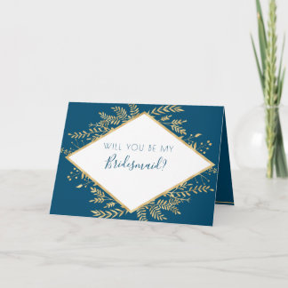 Tarjeta Marco moderno azul y dorado