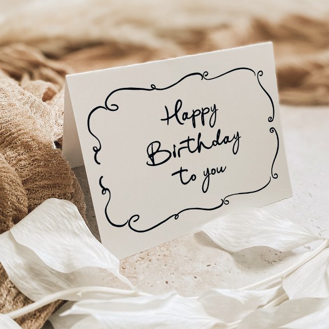 Tarjeta Marco negro y guión caprichosos | Cumpleaños (Subido por el creador)