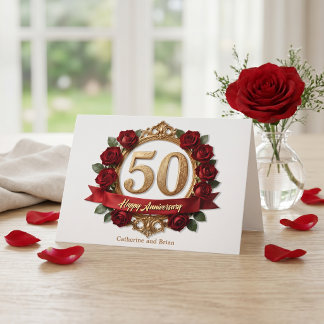 Tarjeta Marco ornamentado de oro rosa rojo elegante para a