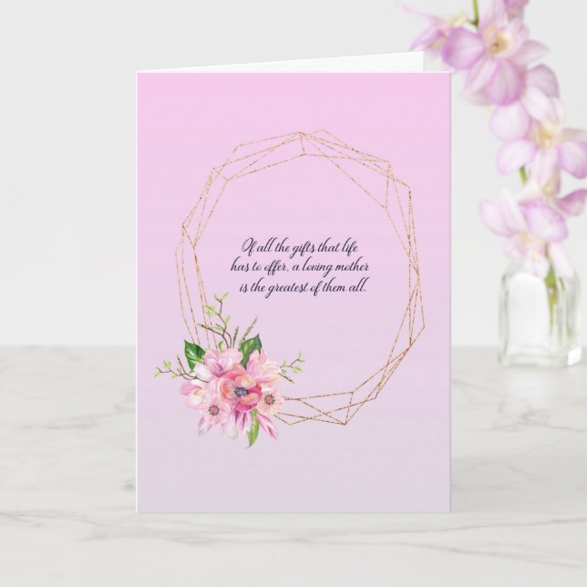 Tarjeta Marco Oval Dorado Día de la Madre (Orquídea)