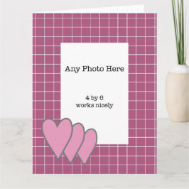 Tarjeta Marco rosa alrededor de la foto