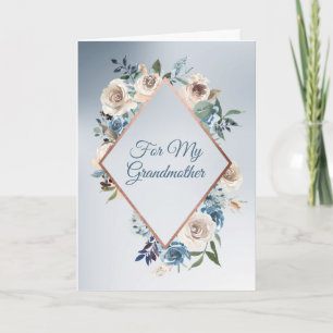 Tarjeta Marco rosa azul y blanco de la abuela
