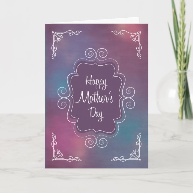 Tarjeta Marco vintage con feliz día de la madre (Anverso)