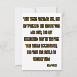 Tarjeta Marcos 4:12 Saludo de la Biblia KJV