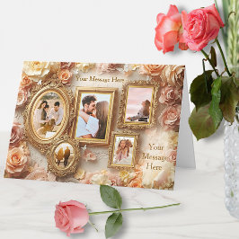 Tarjeta Marcos de Rosa Vintage con suave resplandor floral