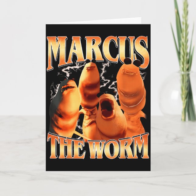 Tarjeta Marcus The Worm Bootleg For Men Women Meme Fan  (Anverso)